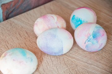 Happy easter. natural dye. Egg hunt. Traditional food cooking. Painted eggs. DIY and handmade. Easter egg. Marble shell. Spring holiday preparation. Happy about Easter. Pleasant spring day
