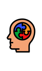 Flat icon. Creative head