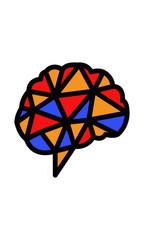 Flat icon. Color brains