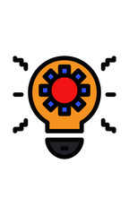 Flat icon. Creative lamp