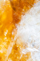 Extreme Close Up of An Citrine Crystal Quartz Abstract