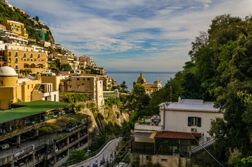 Obraz premium View of the mediterranean on the coast near Positano. Italy