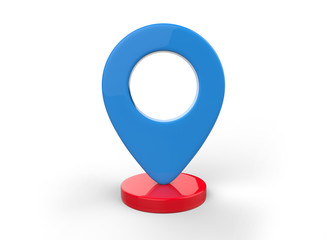 3D GPS Icon rendered in front view 