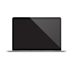 vector realistic laptop mockup with empty black screen