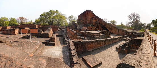 The ruins of Nalanda Mahavihara, Nalanda University Excavated Site, India