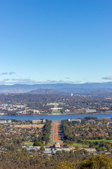 Skyline at Mount Ainslie Lookout in Canberra, Australia