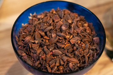 spice star anise crushed in a plate