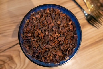 spice star anise crushed in a plate