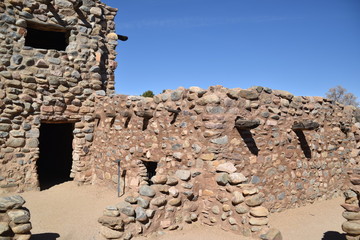 Globe, Arizona. U.S.A. January 30, 2018.  Besh Ba Gowah Archaeological Park and Museum is operated by the City of Globe, AZ.  Reconstruction of original Indian 200-room pueblo.