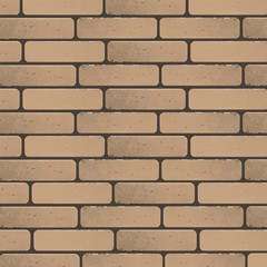 Brick wall background of yellow color, vector EPS 10 illustration