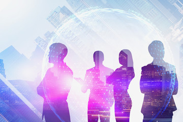 Fototapeta premium Business team in global world