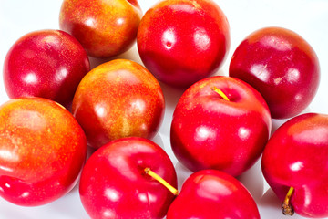 Fototapeta na wymiar Ripe cherries on white background