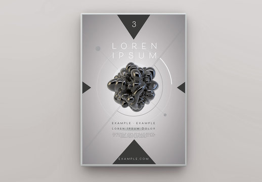 Poster with Abstract 3D Design Element