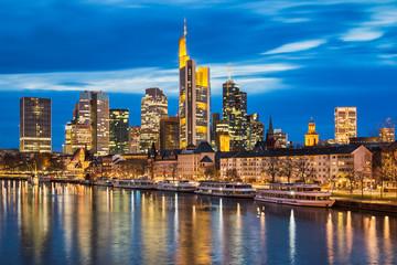 Skyline of Frankfurt, Germany at night