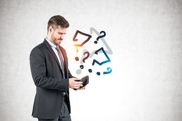 Businessman with empty wallet