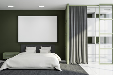 Moder design bedroom interior. Mock up poster.
