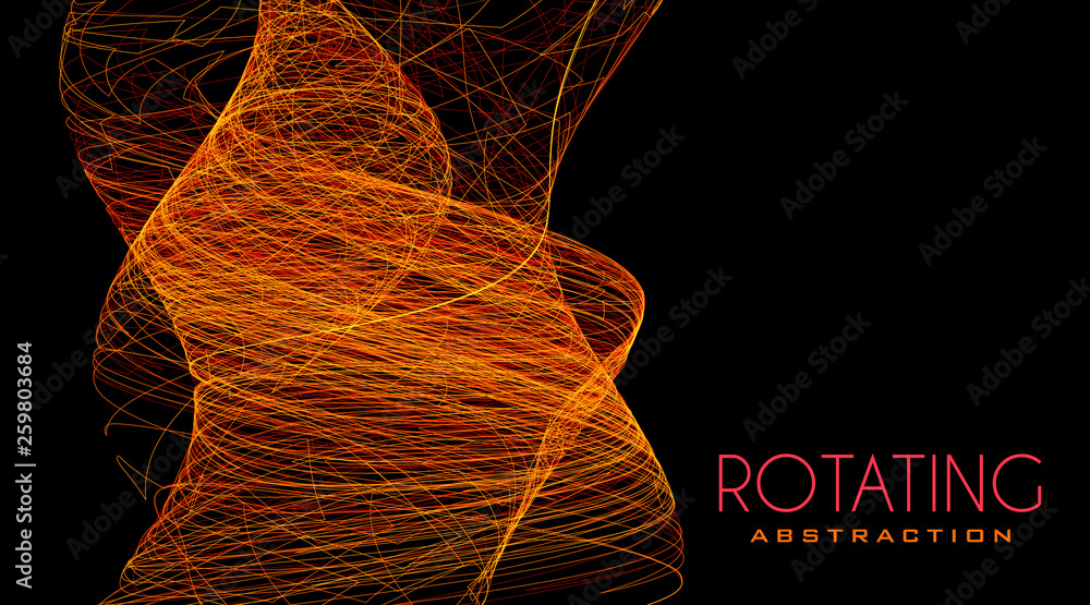 Fototapete Rotating abstraction by thin lines. Complicated vector graphics