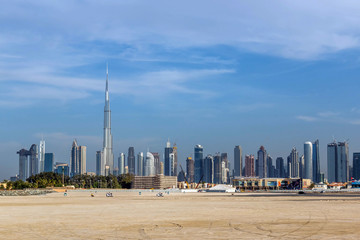 Fototapeta na wymiar Dubai City Skyline, Residential and Business Skyscrapers in Downtown, Dubai, UAE