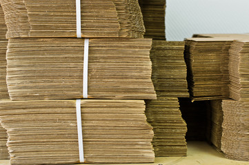corrugated cardboard for packing. horizontal lines with wavy lines of beige color