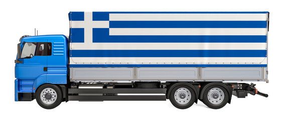 Cargo Delivery in Greece concept, 3D rendering