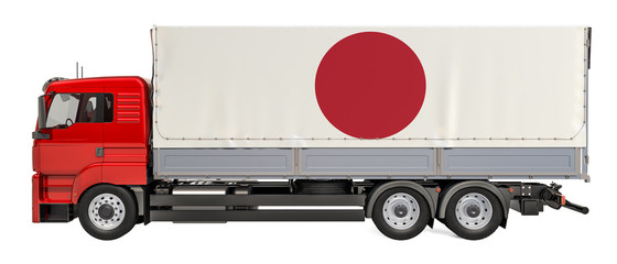 Cargo Delivery in Japan concept, 3D rendering