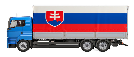 Cargo Delivery in Slovakia concept, 3D rendering