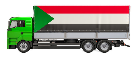 Cargo Delivery in Sudan concept, 3D rendering