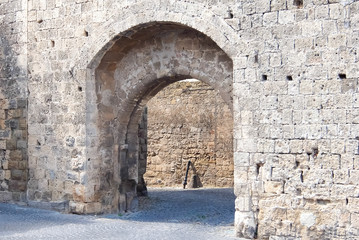 Fototapeta na wymiar Walls of the ancient town Tarquinia in Italy