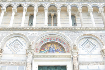 Obraz premium Pisa, Italy. Facade of Pisa Cathedral (Cattedrale Metropolitana Primaziale di Santa Maria Assunta; Duomo di Pisa)