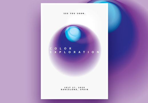 Abstract Poster Layout with Gradient Blurred Circle