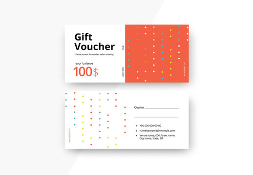 Abstract Gift Voucher with Dotted Patterns