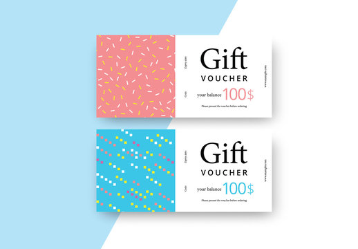 Abstract Gift Voucher with Colorful Patterns
