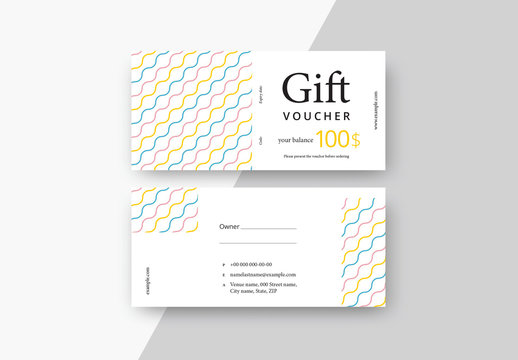 Abstract Gift Voucher with Wave Pattern