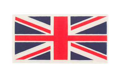 square napkin with united kingdom flag printed on it