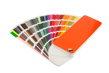 multicolor color paper sampler isolated on white