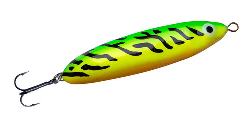 spinner lures isolated on white background .fishing spinners and wobblers multi-colored .