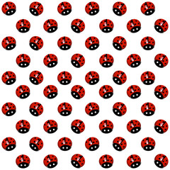 pattern of ladybirds, red, illustration
