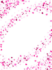 Hearts confetti flying vector background graphic design.