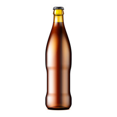 Glass Beer Lemonade Cola Clean Bottle Brown. Carbonated Soft Drink. Mock Up Template. Illustration Isolated On White Background. Ready For Your Design. Product Packaging. Vector EPS10