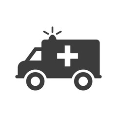 Ambulance icon on white background.