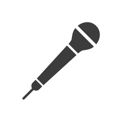 Microphone icon on white background.