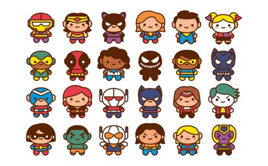 Cute Cartoon Comic Characters Isolated © aratehortua