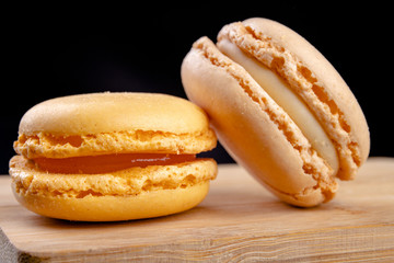 Tasty cookies on the kitchen table. Sweet dessert prepared to eat.
