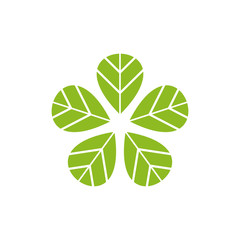 Ecological leaf logo icon vector template