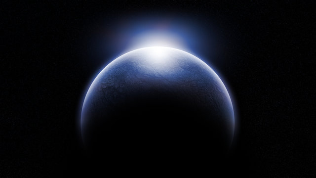 original concept art of distant alien planet environment 