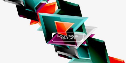 Minimal geometrical triangles with 3d effect abstract background template