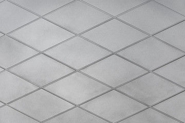 Abstract deform or distort diamond rectangle pattern on white and grey  rough concrete texture,...