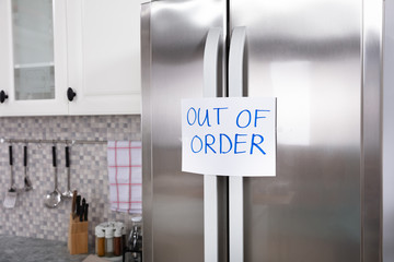 Out Of Order Text Stuck On Refrigerator