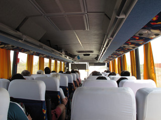 Fototapeta premium People traveling in bus