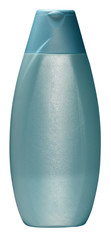blue plastic bottle  isolated over the white background